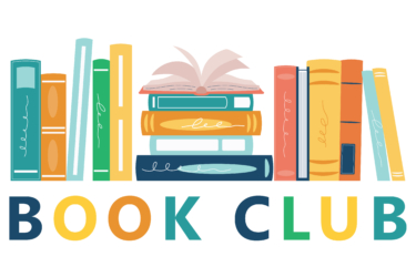 Book club illustration showing books